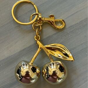 Gold Cherry Pendant Keychain